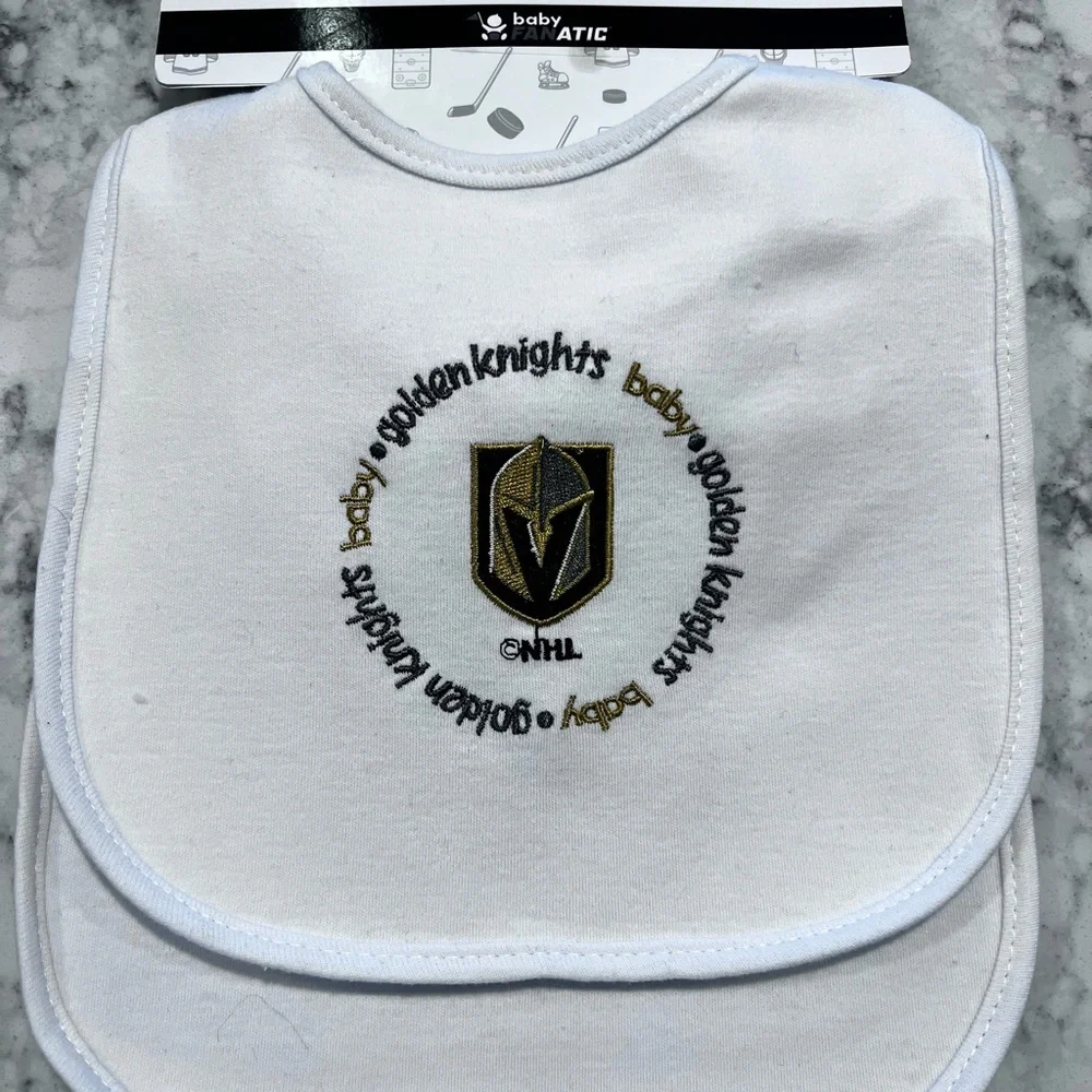 Set of 2 Vegas Golden Knights baby bib set NHL New